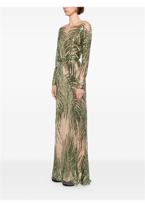Green tulle embroidered long dress Elie Saab - women ELIE SAAB | D0624NS25YA034GN012